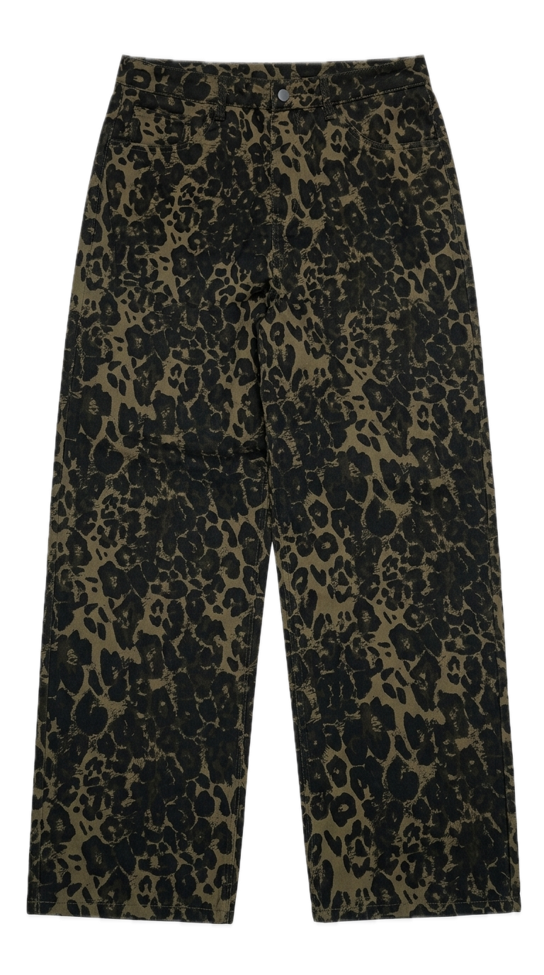 Leopard Baggy Denim